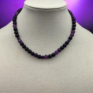 Amethyst Choke/ Necklace Gold Tone Adjustable